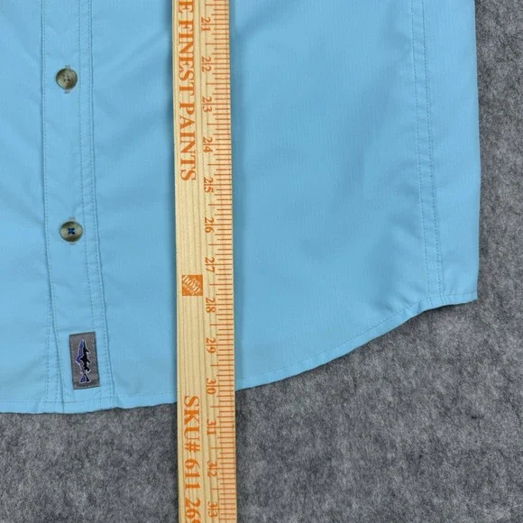 Patagonia Sol Patrol Fishing Shirt Mens Medium Turquoise Long Sleeve Ripstop - Picture 8 of 15